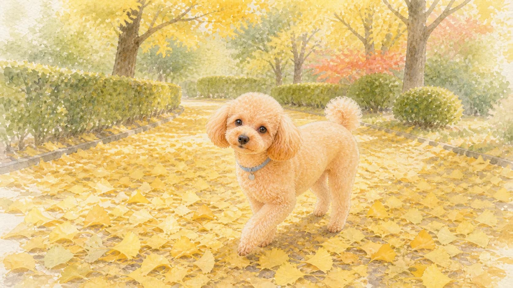 写真をもとに水彩で描いた完成絵本ページ